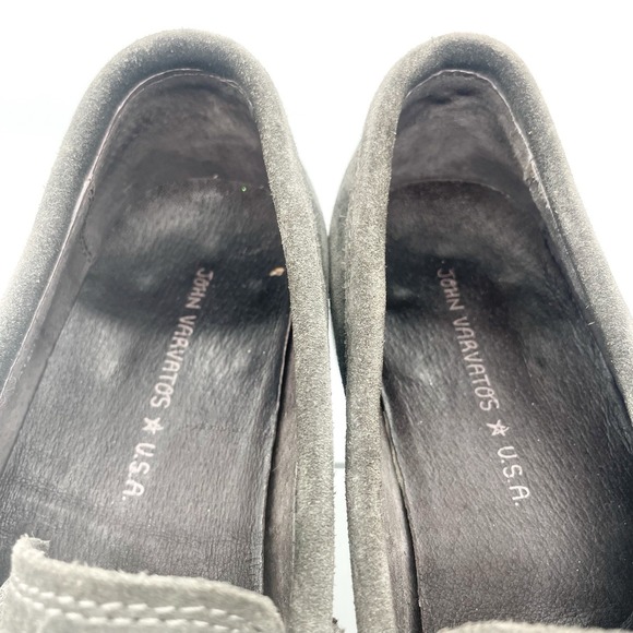 john Varvatos Star USA Mens 8M Loafer Shoes Gray Suede Slip On‎ Casual Studded main image 4